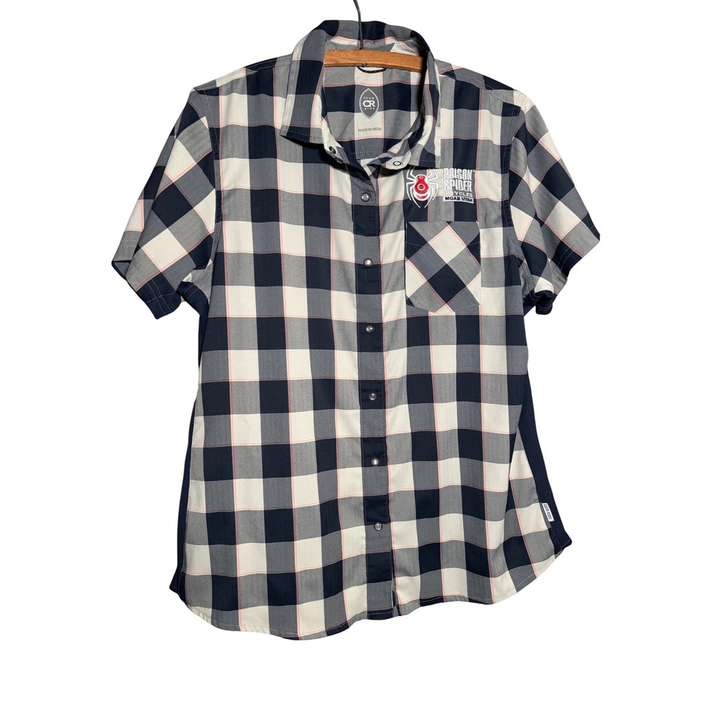 Club Ride Womens L Poison Spider Bicycles Moab Cycling Jersey Shirt Plaid